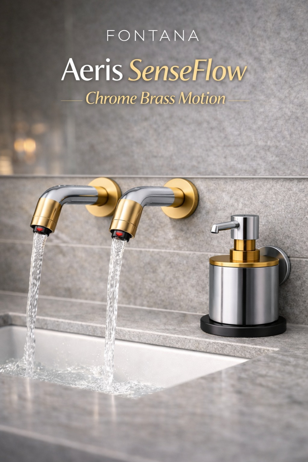 Fontana Aeris SenseFlow Chrome Brass Motion touchless faucet